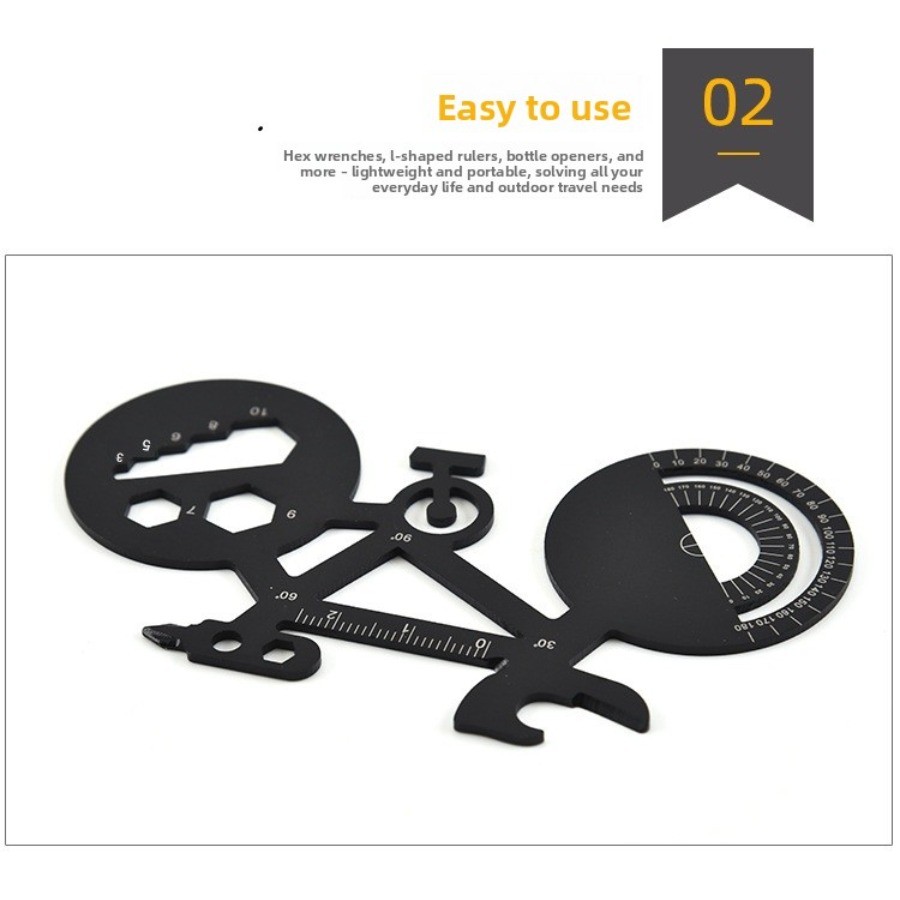 Stainless Steel Bicycle Card Tool Creative Bottle Opener Wrench Outdoor EDC