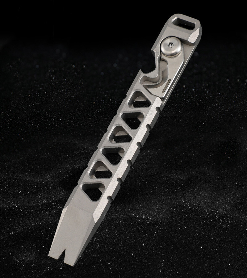 Solid Titanium Alloy EDC Multi Tools Pry Bar Pocket Crowbar Opener Screwdriver