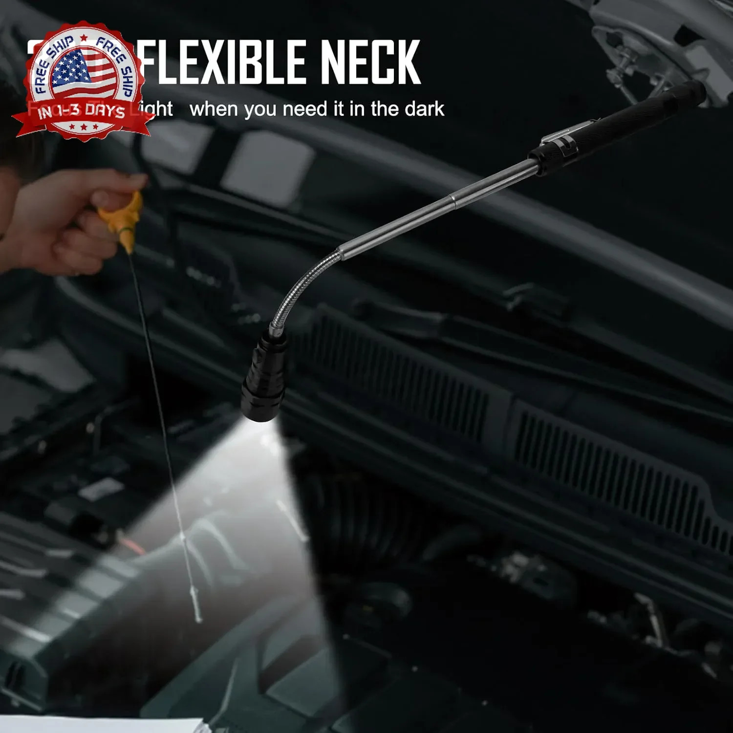 Magnetic Flashlight Fathers Day Dad Gifts for Men: Extendable Magnet Pickup Tool