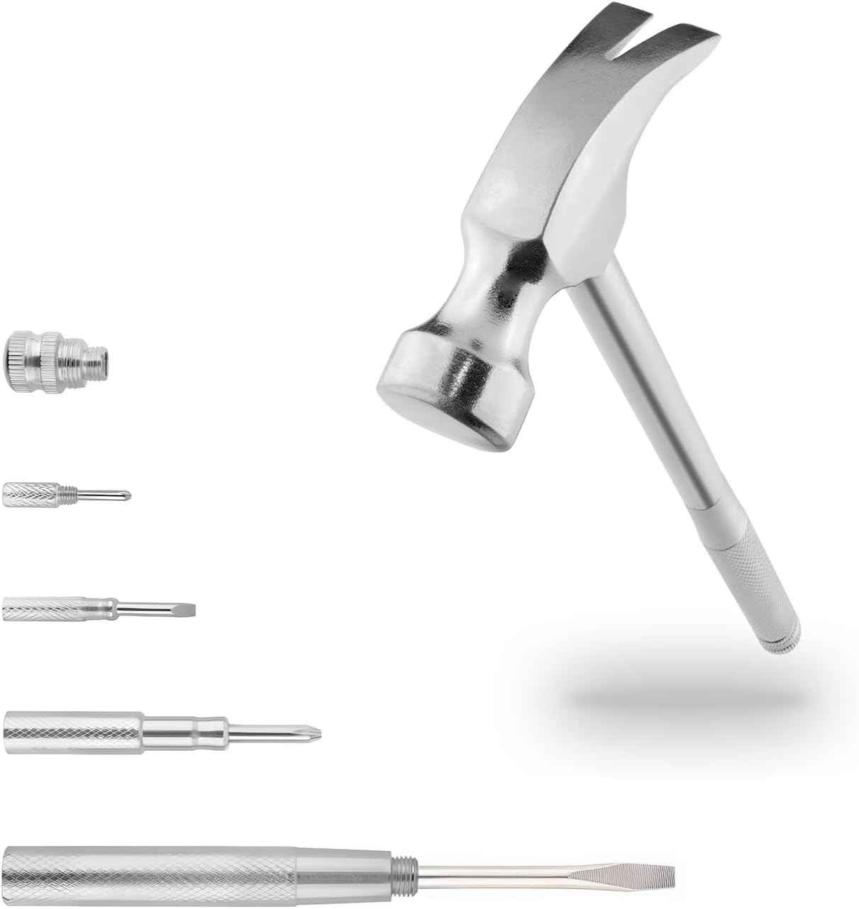 Mini Metal Hammer 6 in 1 with Slotted/Flat Head Phillips Screwdriver Claw Ham…