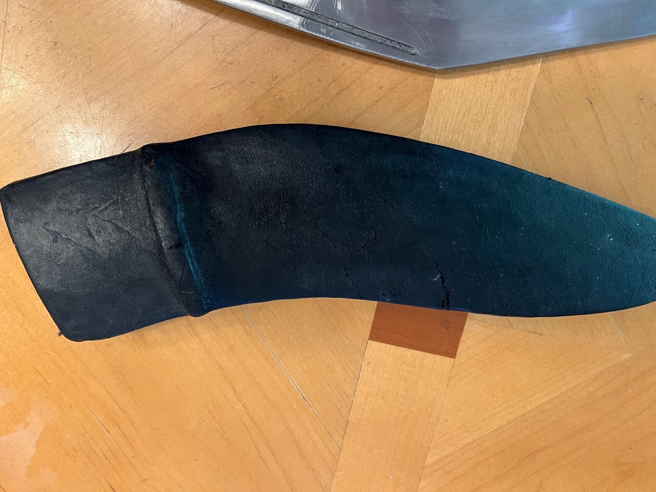 HANDMADE CURVED FIXED BLADE MADE IN INDIA GURKA KNIFE 17.5″ WITH SHEATH