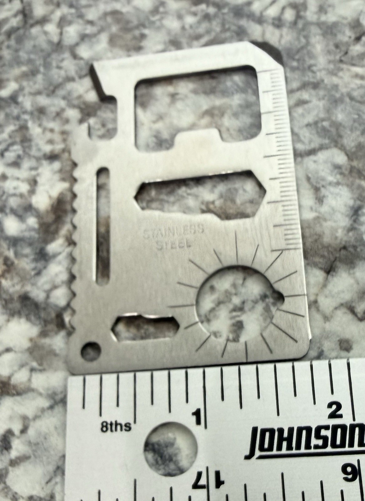 Multipurpose Pocket Survival Tool, Stainless Steel, Wallet Size