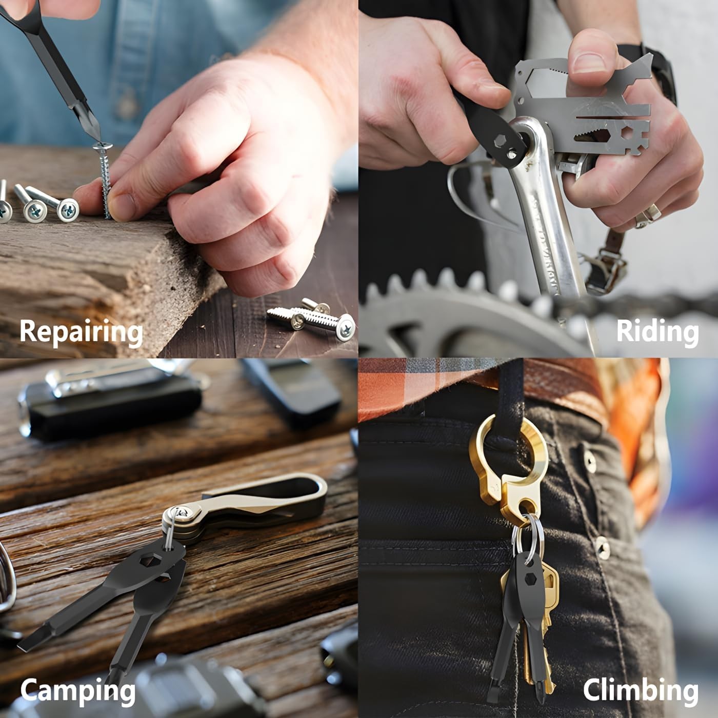 Stocking Stuffers for Men, 4-in-1 Pocket Screwdriver Keychain Tools, Mens Chr…
