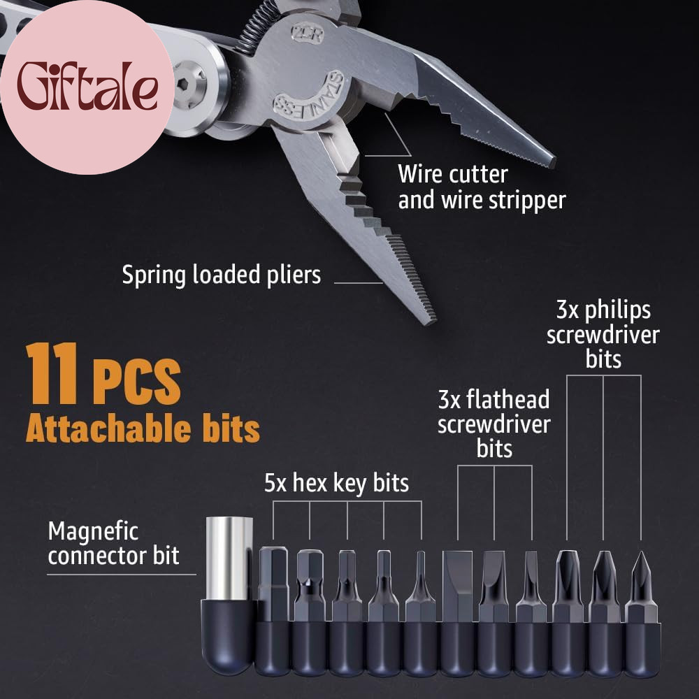 24-In-1 Multitool with Knife, Pliers & 11 Bits Sharp Stainless Steel – Multi Too