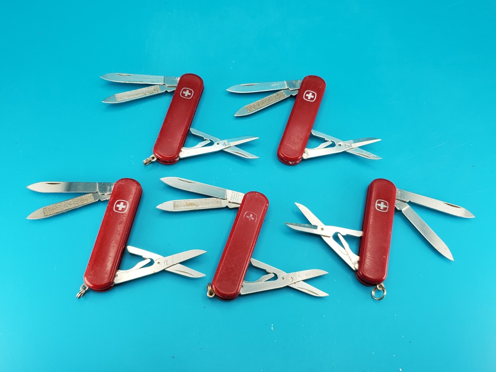 Lot of 5 Wenger Esquire Swiss Army Knife Multi Tools!