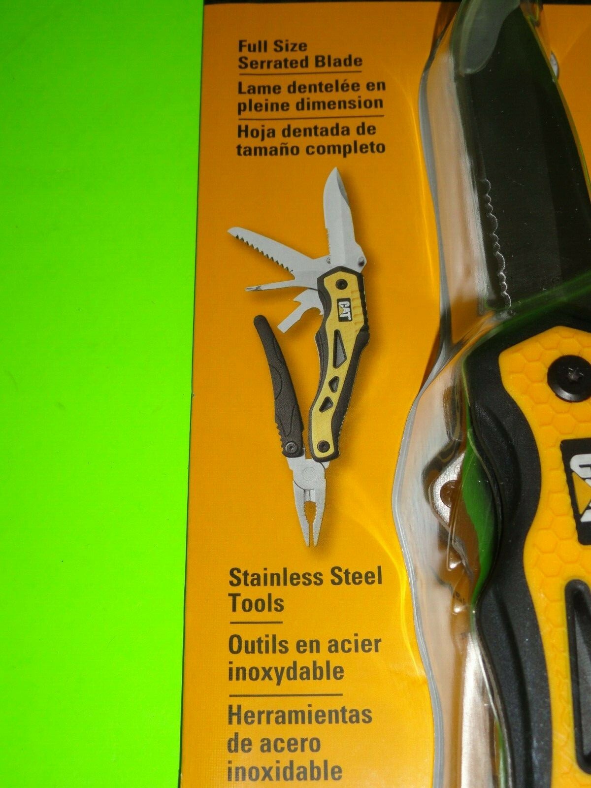 CAT 10-in-1 Heavy Duty Multi Tool Knife Wire Cutter Crimper Pliers Saw Blade +