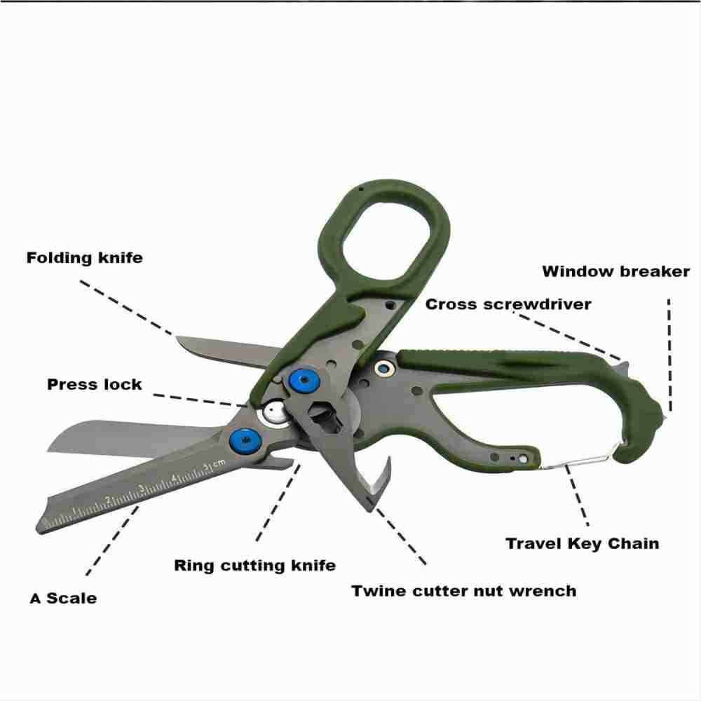 Carabiner Knife Combo Multitool Scissors Medical Function Multi Tool Purpose