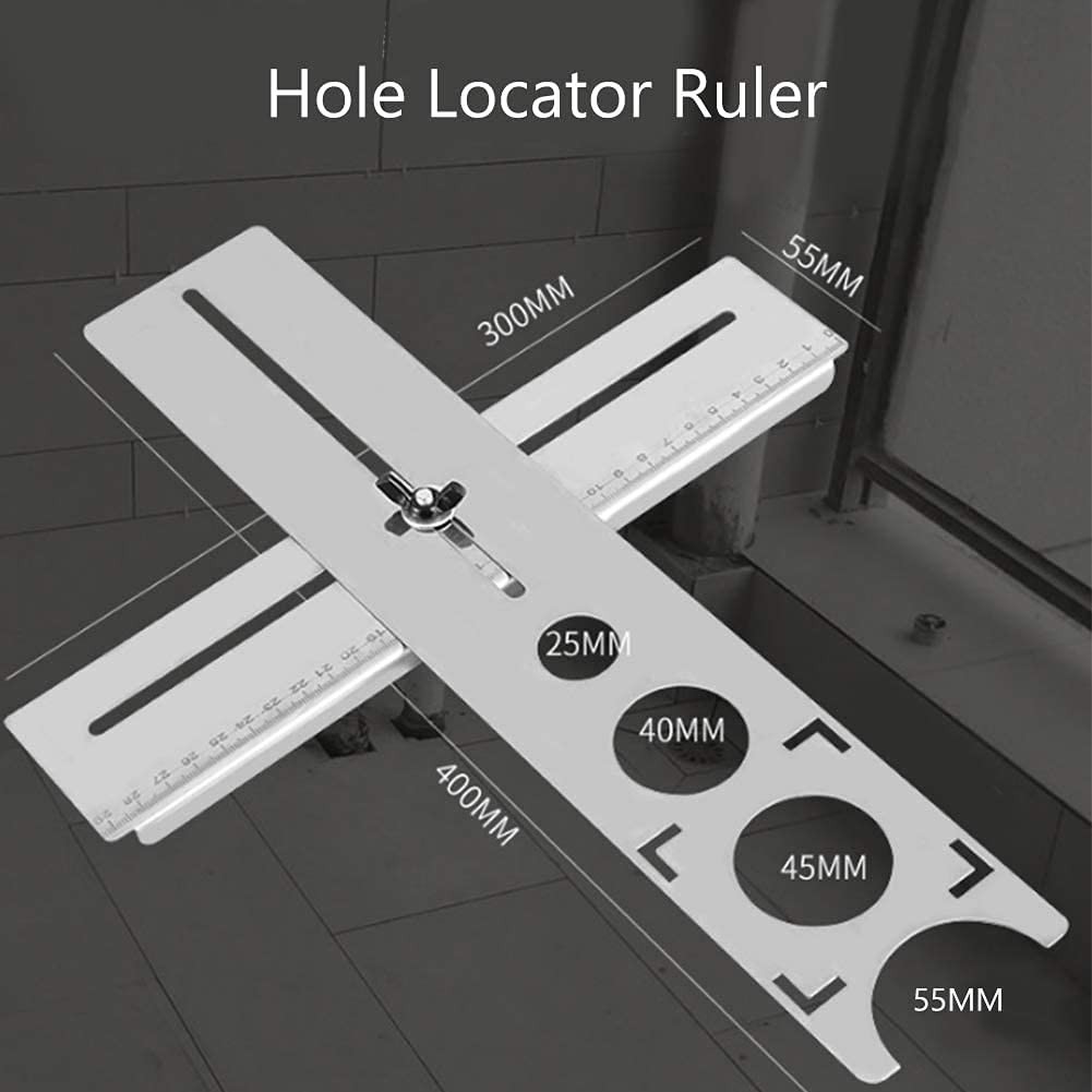 Multi Angle Measuring Ruler Adjustable Tile Hole Finder Ceramic Tile Hole E…