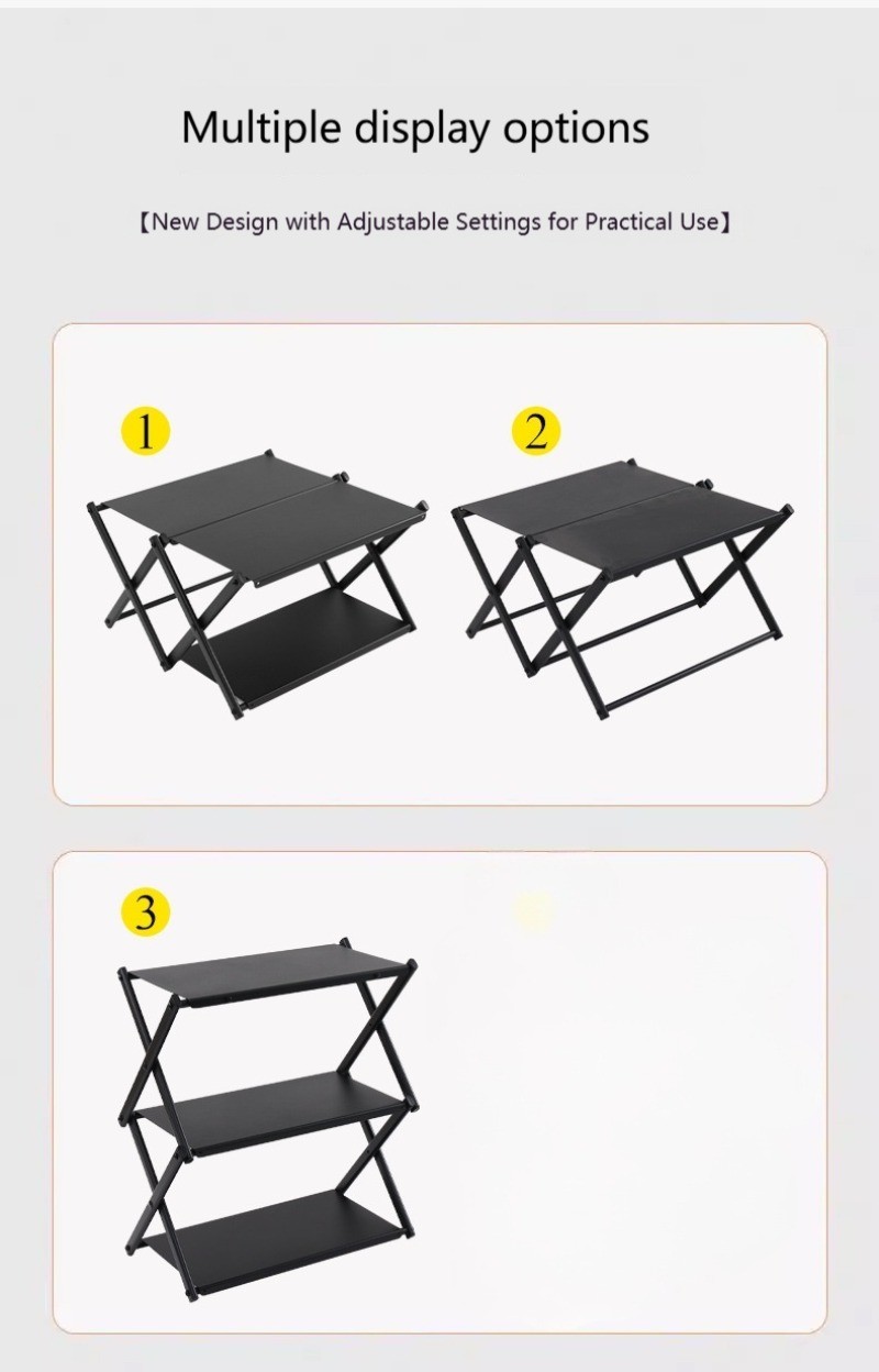 Outdoor folding storage rack multifunctional aluminum alloy small table