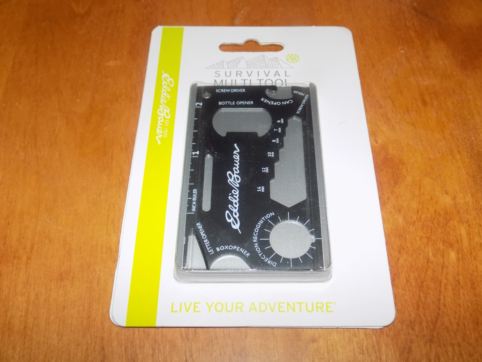 EDDIE BAUER SURVIVAL MULTI TOOL Ruler Wrench Peeler Letter Box Can Opener NEW