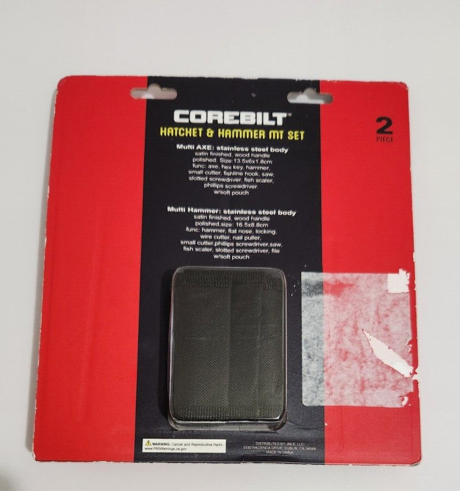 Corebilt 2-Pc Multi Tool Set Hatchet & Hammer Emergency Survival Camping Pack