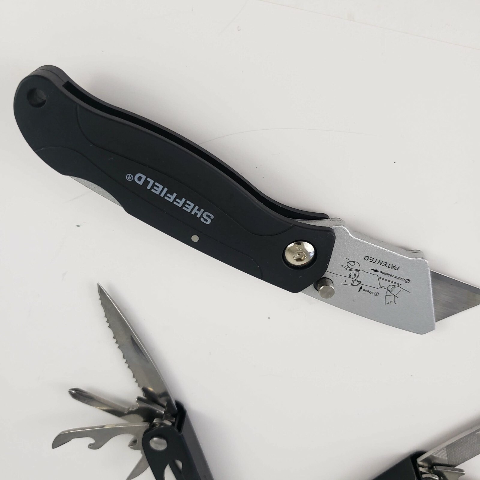 Sheffield Multitool And Box Cutter Knife Set Of 2 In Carrying Case