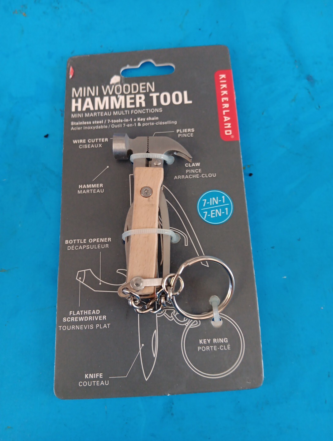 Kikkerland 10-in-1 Wood Hammer Multi-Tool NIP FREE SHIPPING B11