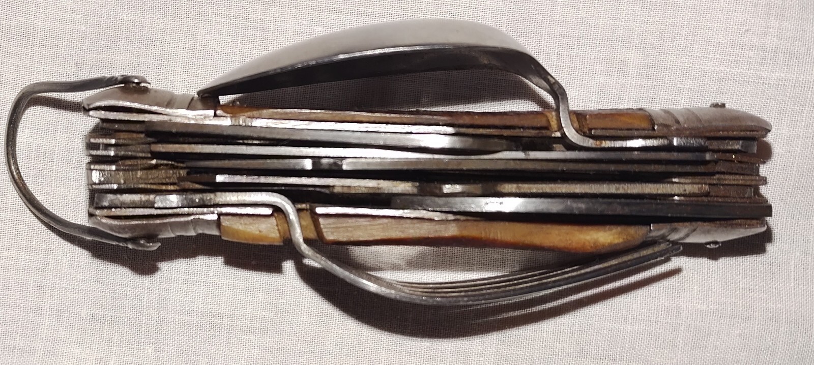 Vintage 11-IN-1 FOLDING KNIFE & MULTI-TOOL (Spoon, Fork, Scissors, Saw, & More!)