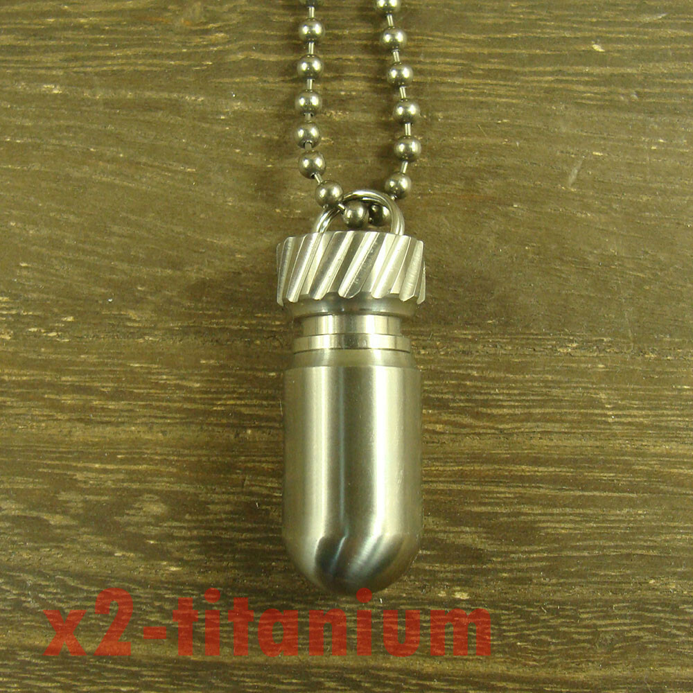 Titanium ” Bomb ” shaped Waterproof Capsule pill Bottle Key chain pendant XH540