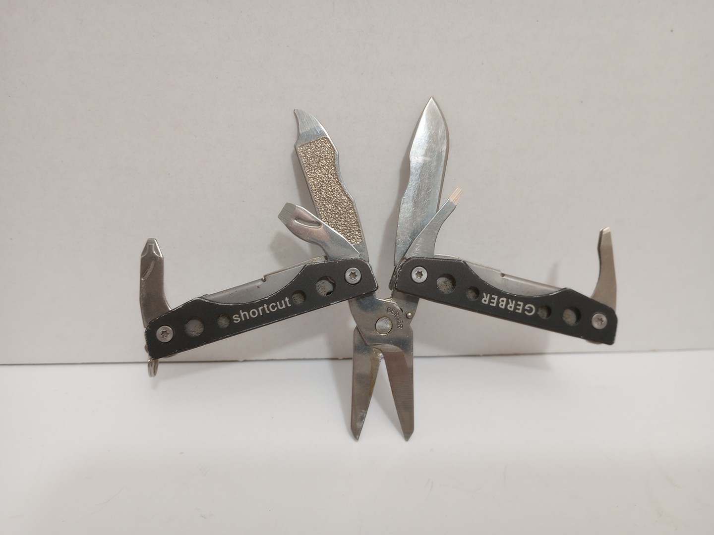 Gerber Shortcut Black Keychain Multi-Tool Scissors Knife EDC Excellent