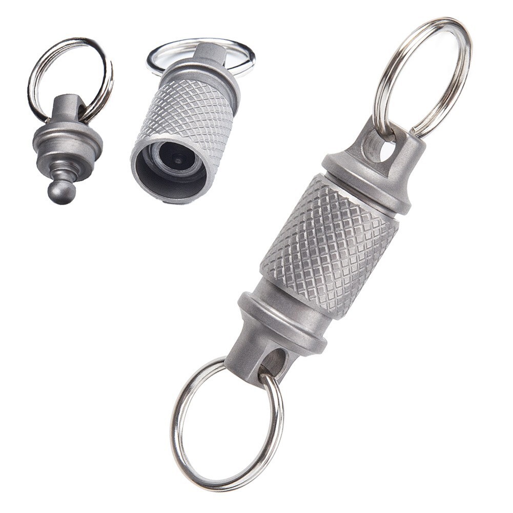 Titanium Alloy Keychain Detachable Car Key Holder 360° Swivel Quick-Release Tool