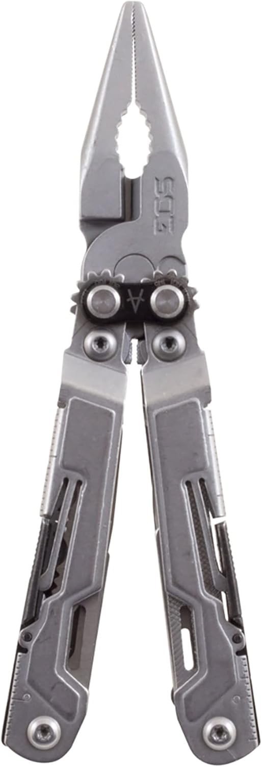 PowerPint Compact Stainless Steel Multi-Tool with 18 Essential Tools, Stone Wash