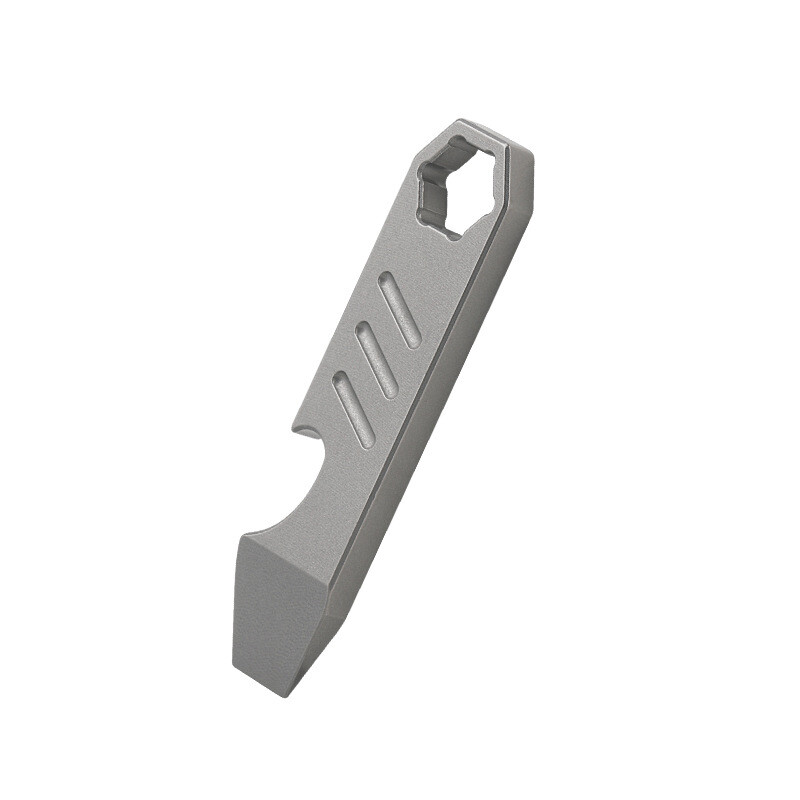 1PC Mini Titanium Alloy Pry Bar EDC Crowbar Bottle Opener Pocket Tool Keychain