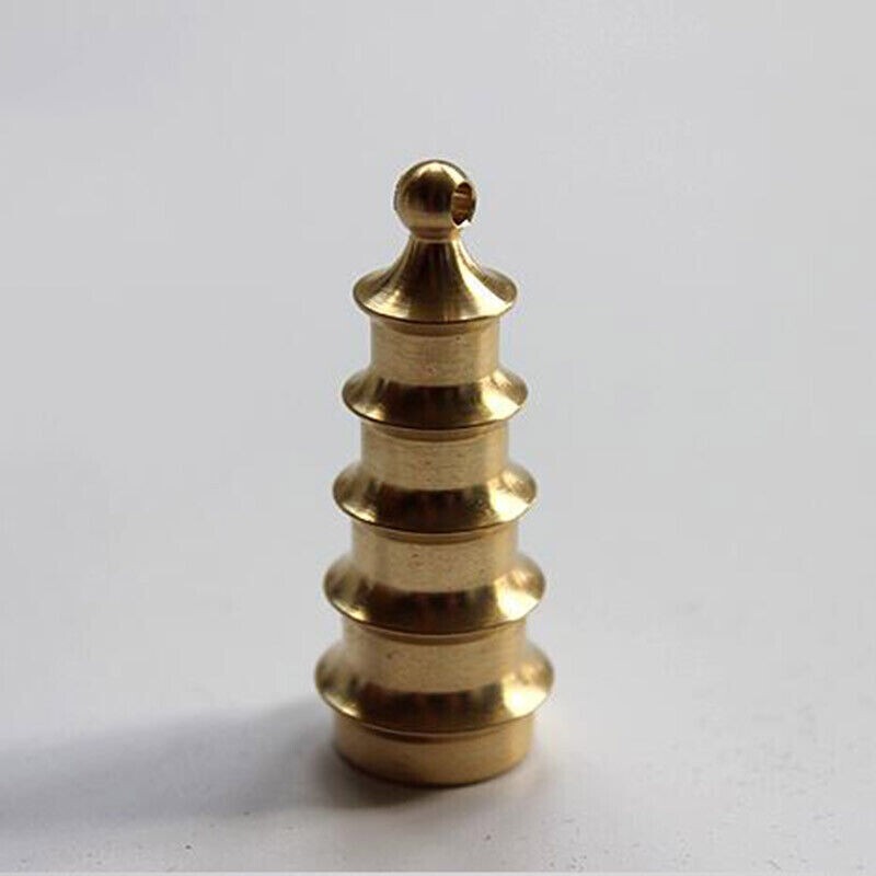 Hot Solid Brass Pagoda Keychain Pendants Bead Necklace Zipper Head Car DIY EDC