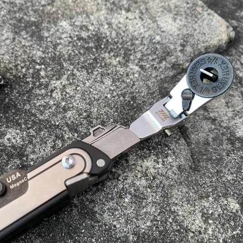 Flat End Flex Head EDC Ratchet Wrench – Screwdriver Accessory Compatible with