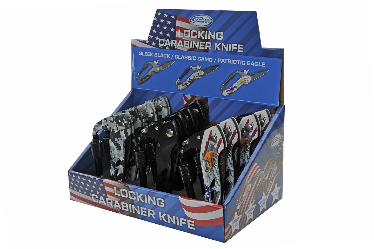 4.5″ Carabiner Multi Tool Knife Stainless Steel Blade (Pack of 12)