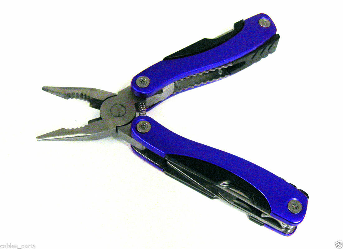 9in1 Outdoor Survival Stainless Steel Multi Tool Plier Portable Camping Kit Blue