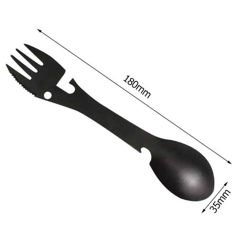 Outdoor Survival Tools 5 in 1 Camping Multi functional EDC Kit Practical Fork