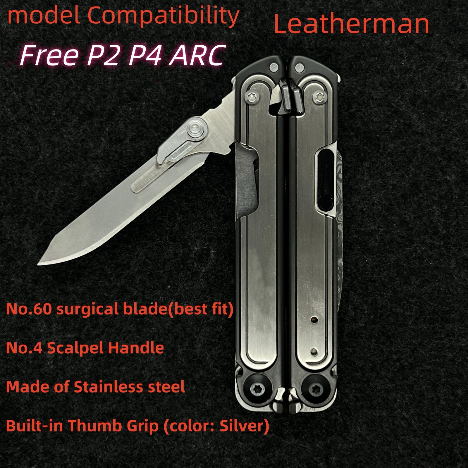 Scalpel Handle with Thumb Grip Fits Surgical Blades #60 For Leatherman P2 P4 ARC