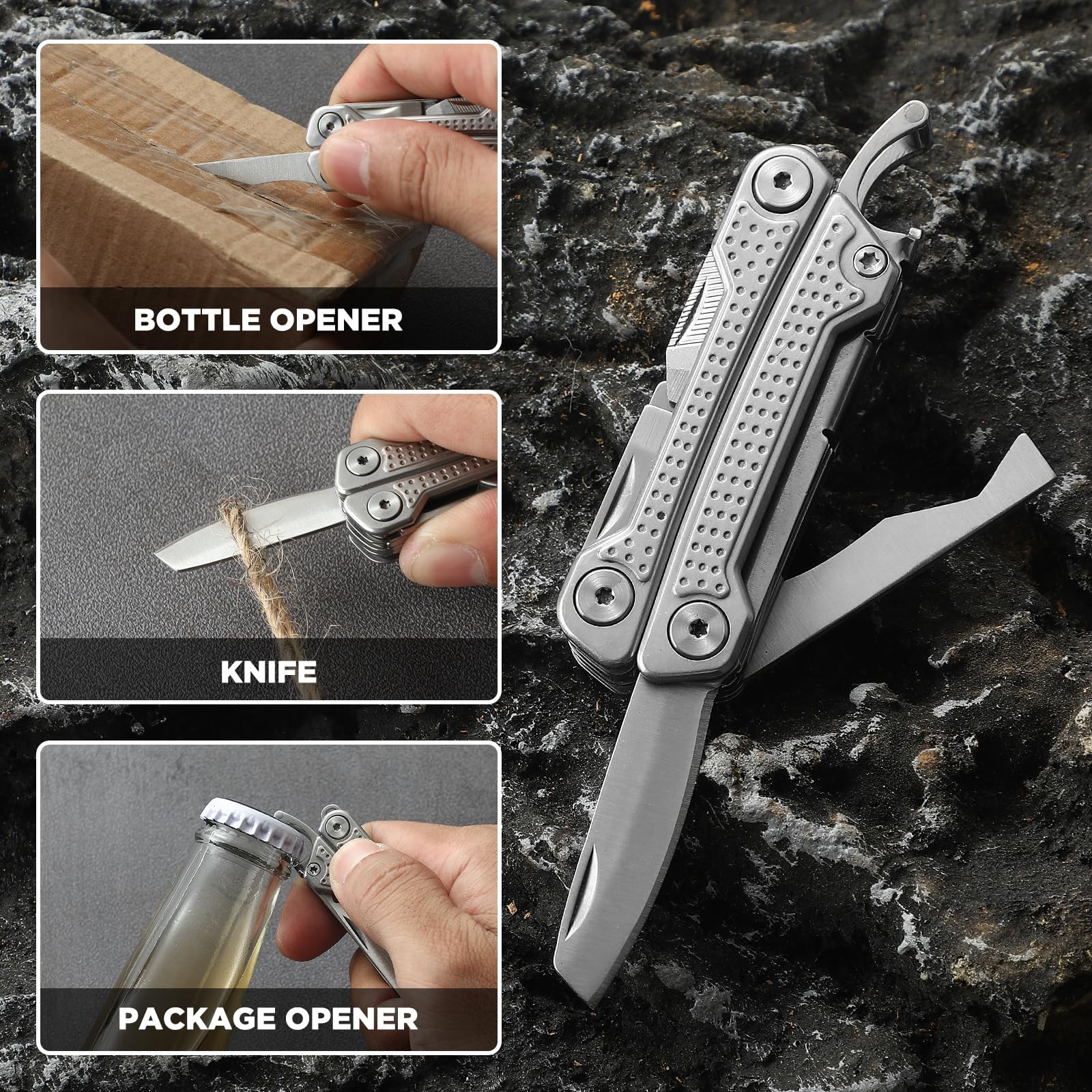 VIRENKNIFE Multitool,11-in-1 Mini EDC Multitool，Gifts for Men,Stainless Steel…