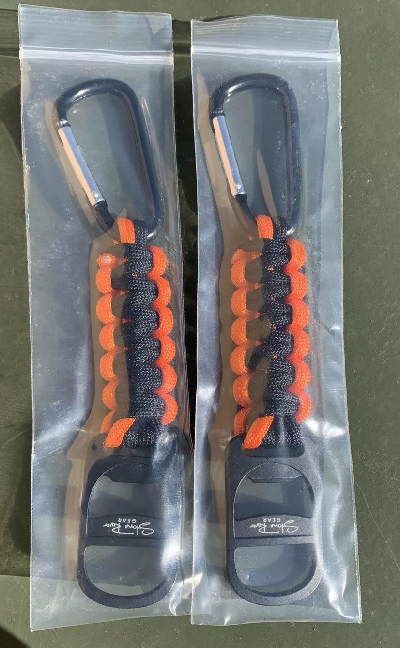Lot 2 NEW Stone River Gear Paracord Keychain With Bottle Opener & Carabiner