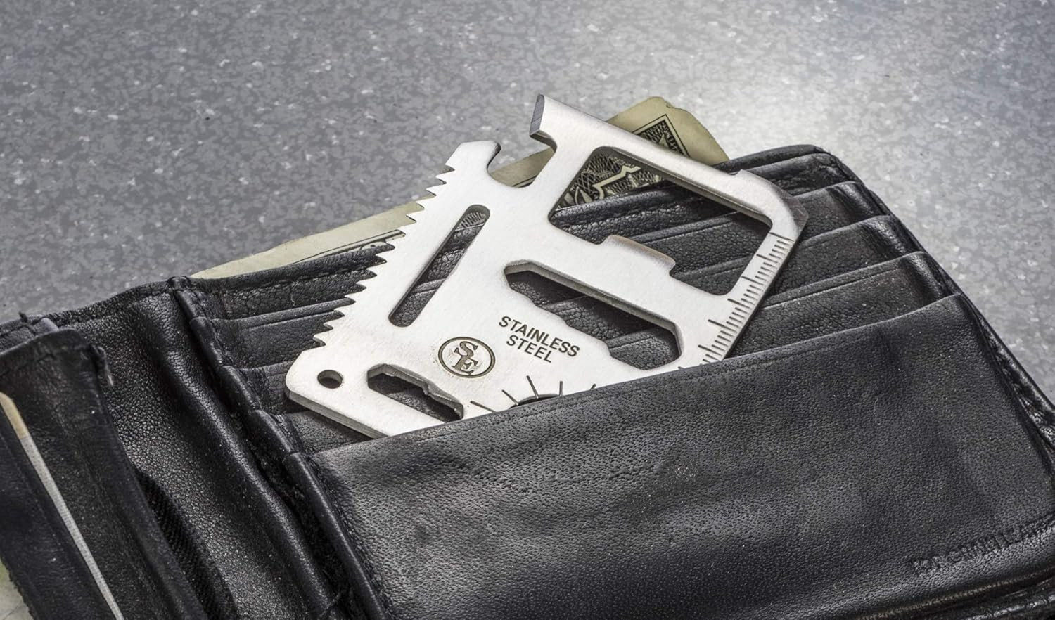 11-Function Stainless Steel Survival Pocket Tool – Compact, Credit Card-Sized Mu