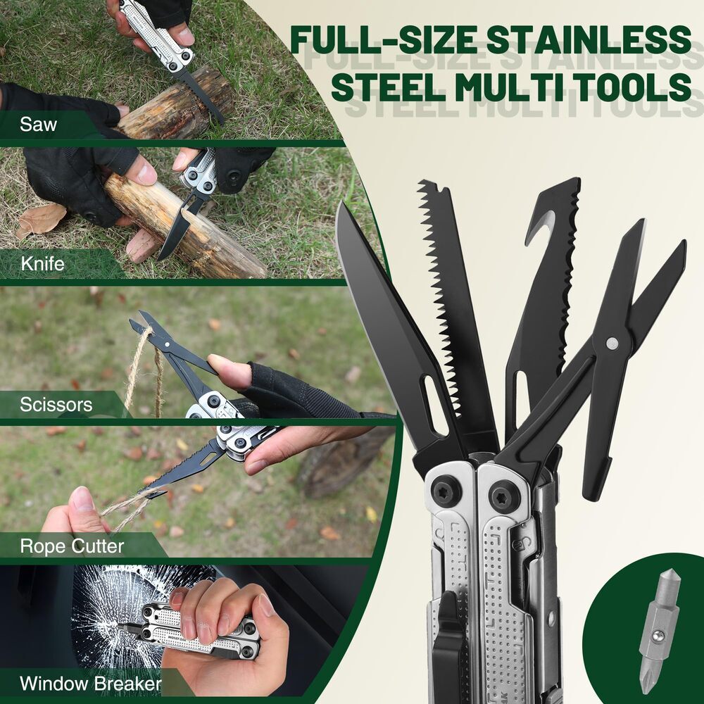 MOSSY OAK 20-in-1 Multitool Stainless Steel Multi Tool Plier Self-locking Pliers