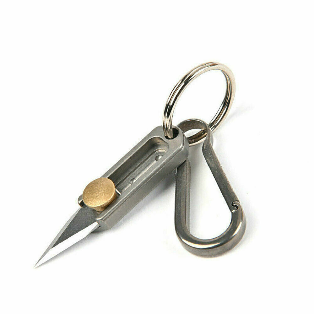 Alloy Brass Mini Knife Blade Survival Escape Key Chain Pendant EDC TOOL