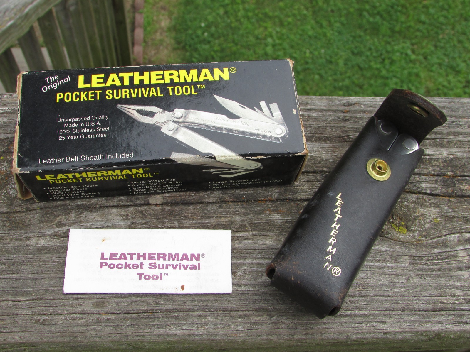 Original Vintage 1995 LEATHERMAN Pocket SURVIVAL TOOL Looks UNUSED Retired NOS !