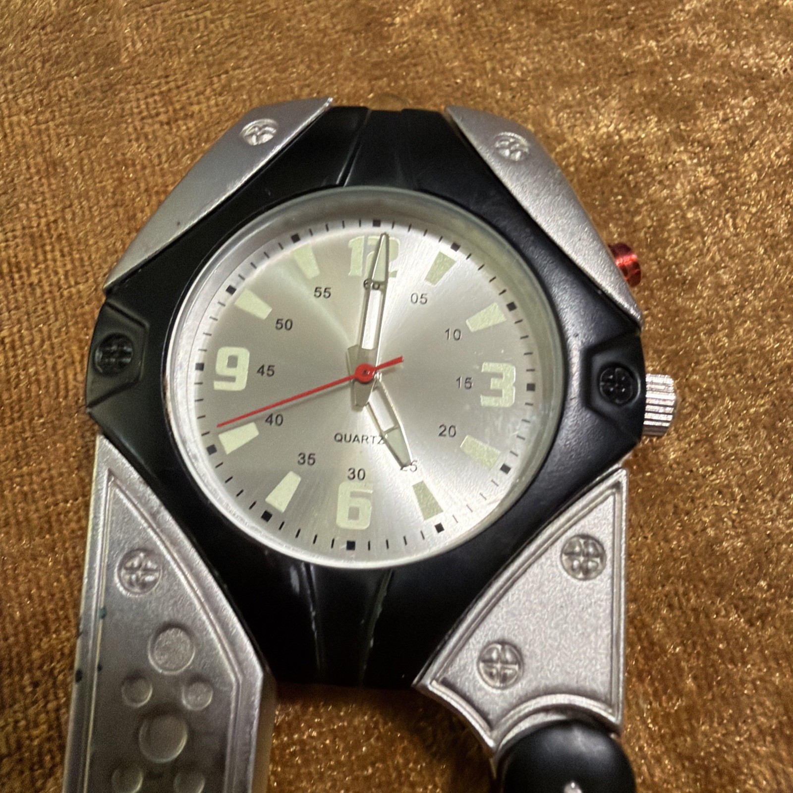 Dakota Multitool Carabiner Clip Watch Silver Tone Outdoor Hiking EDC Microlight