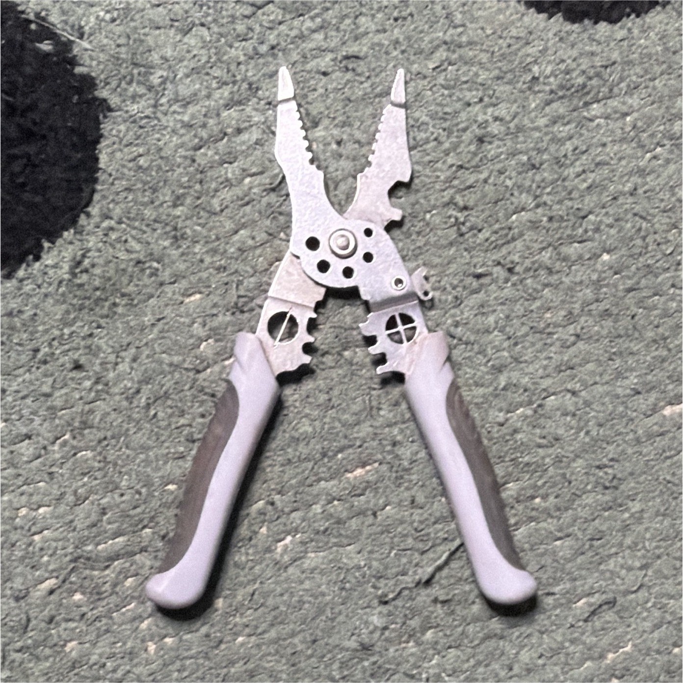 Stainless Steel Multi-Tool Pliers w/ Wire Cutter, Straight Edge, Silver/Gray