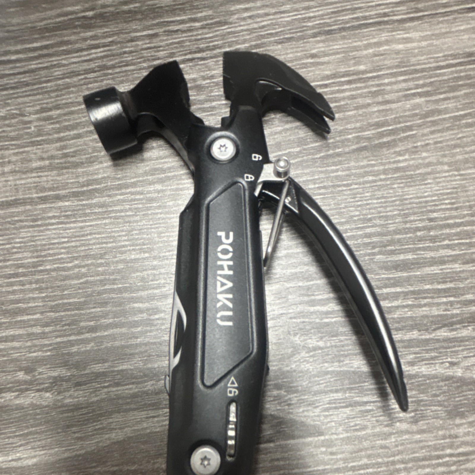 POHAKU Multi-Tool Hammer Pliers Steel Black