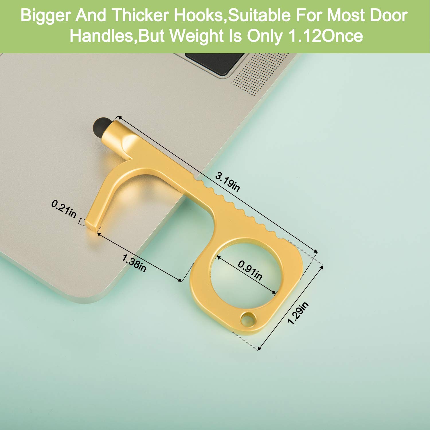 Handy Non-Touch Door Opener – Heavy-Duty Reusable Stylus Keychain – Germ Key …