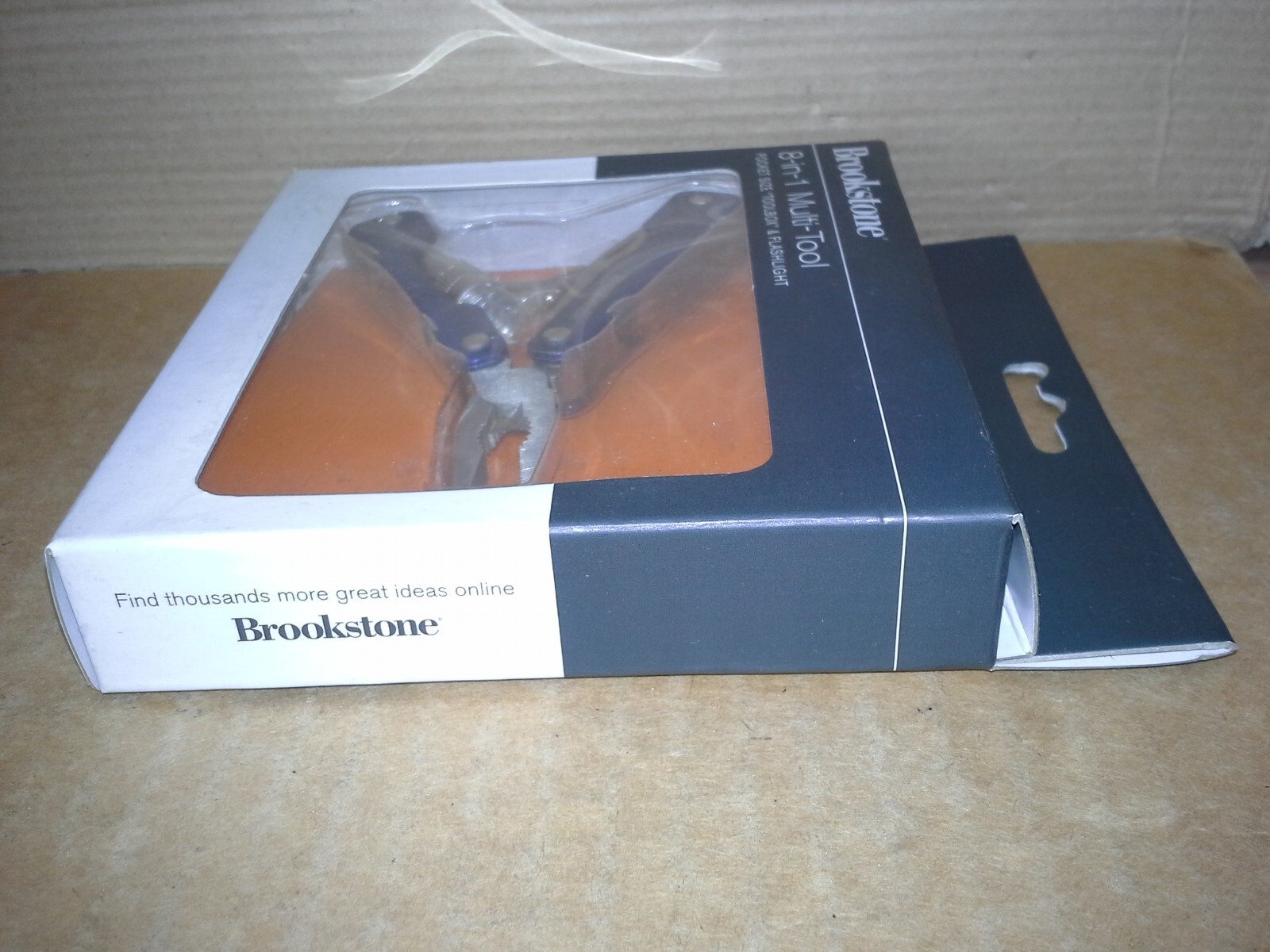 Brookstone 725704 Blue 8-in-1 multi-tool pocket size toolbox. Working. VGC