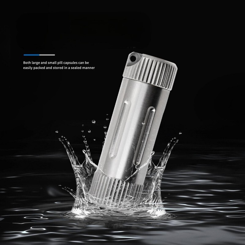 EDC Titanium Waterproof Pill Holder Organizer Container Outdoor Storage Box Case