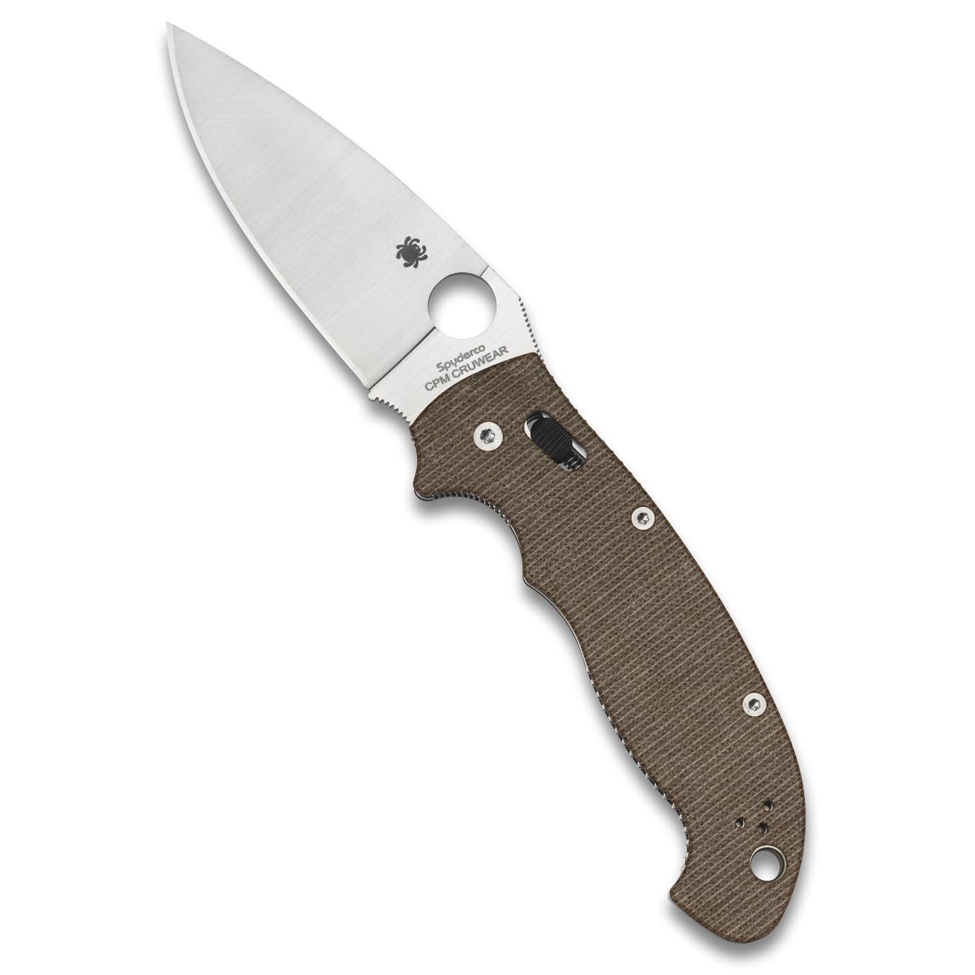 Spyderco Manix 2 XL 3.88″ CPM Cru-Wear Brown Micarta Fodling EDC Pocket Knife