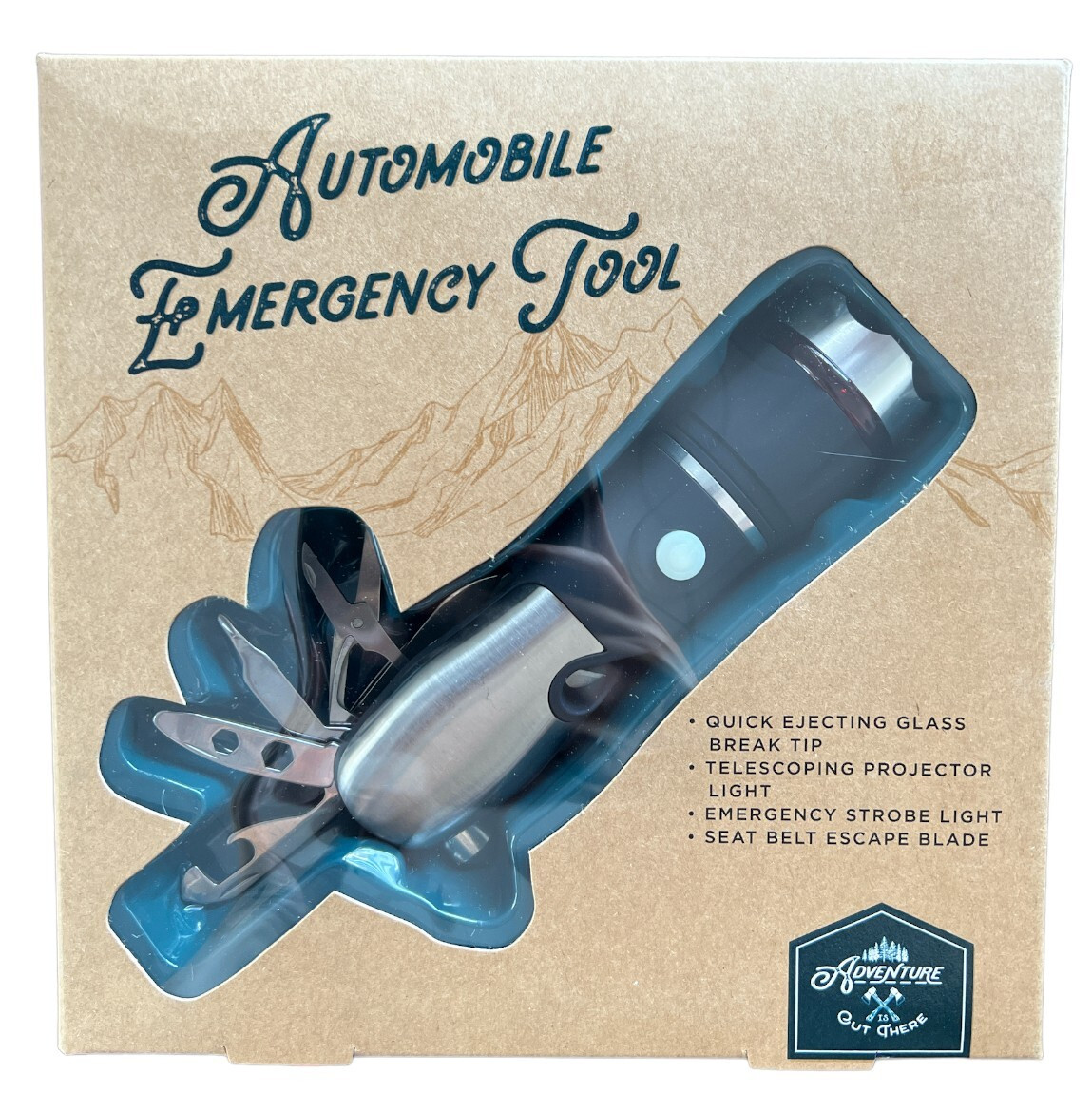 Adventure is Out There Automobile Car Emergency LED Flashlight Multi-Tool, Black