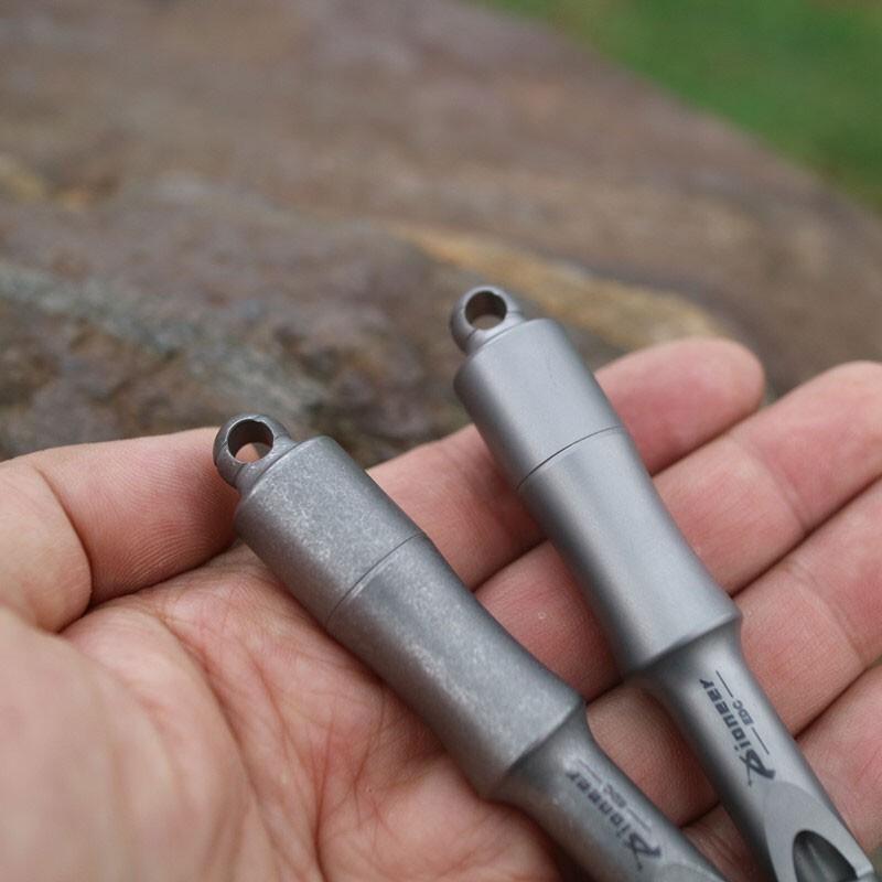 EDC Titanium Alloy Keychain Whistle w/ Waterproof Storage Box Outdoor Multi Uses