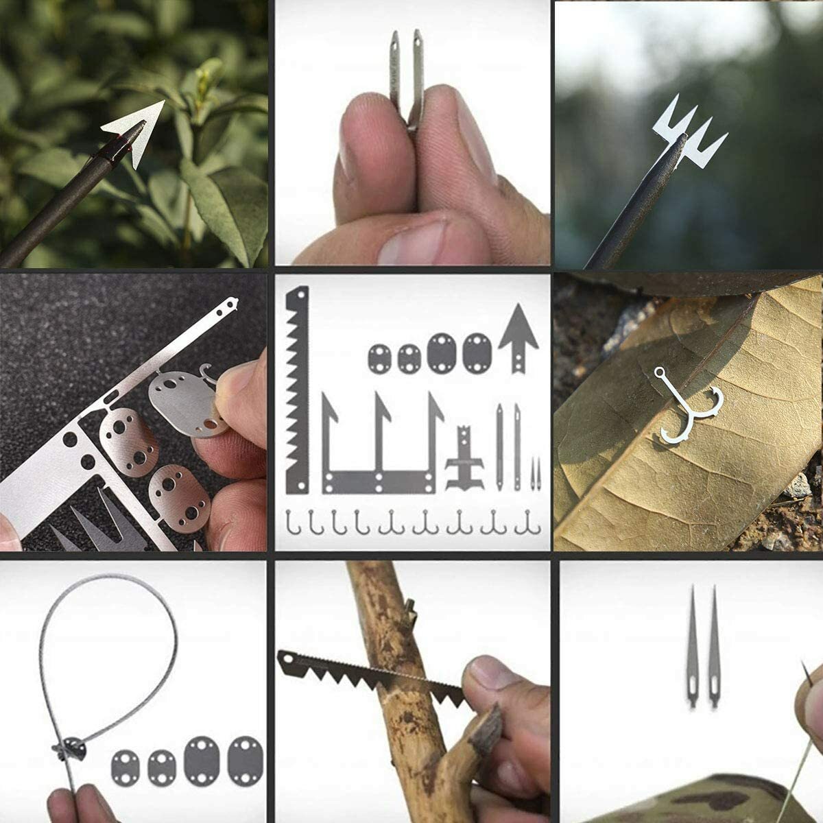 Survival Multitool Card 22 in 1,Steel Credit Card Pocket Sized Survival (4pcs)
