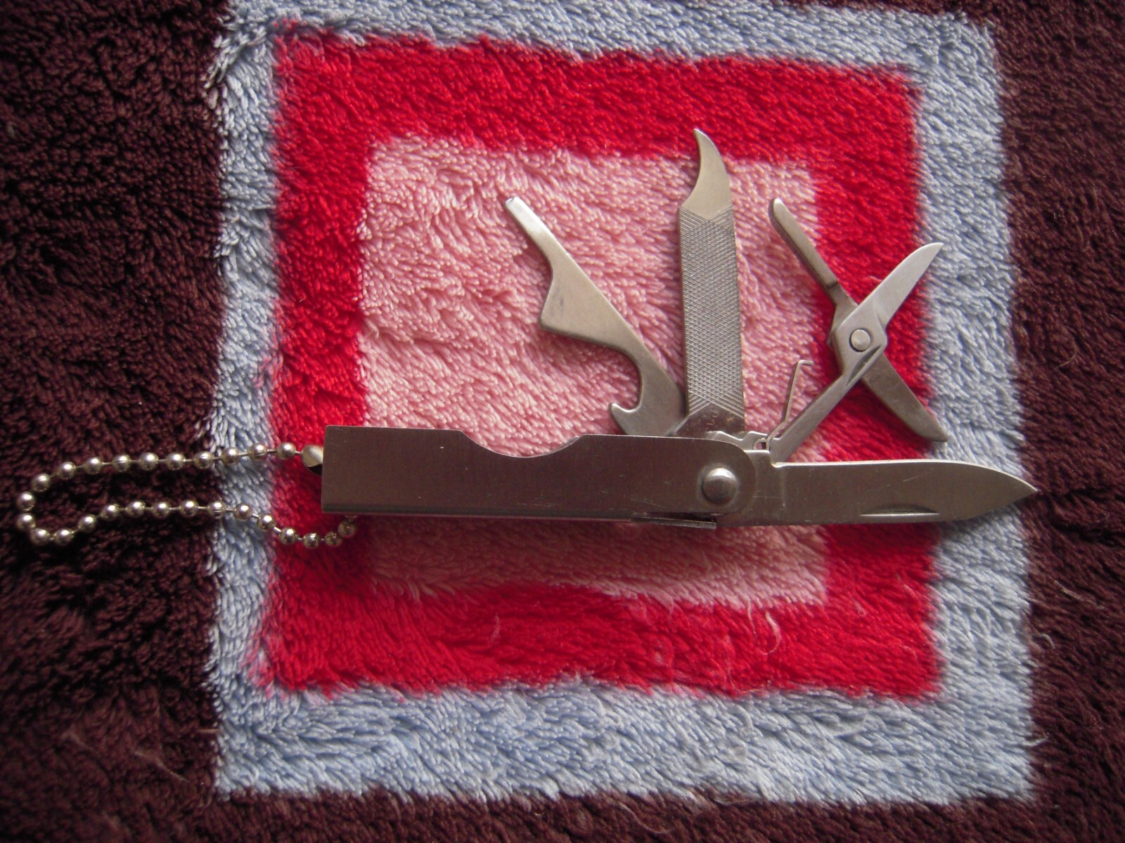 NOS WIREMOLD STAINLESS STEEL 4 IN 1 MULTITOOL & KEYCHAIN W 1.5″ KNIFE BLADE