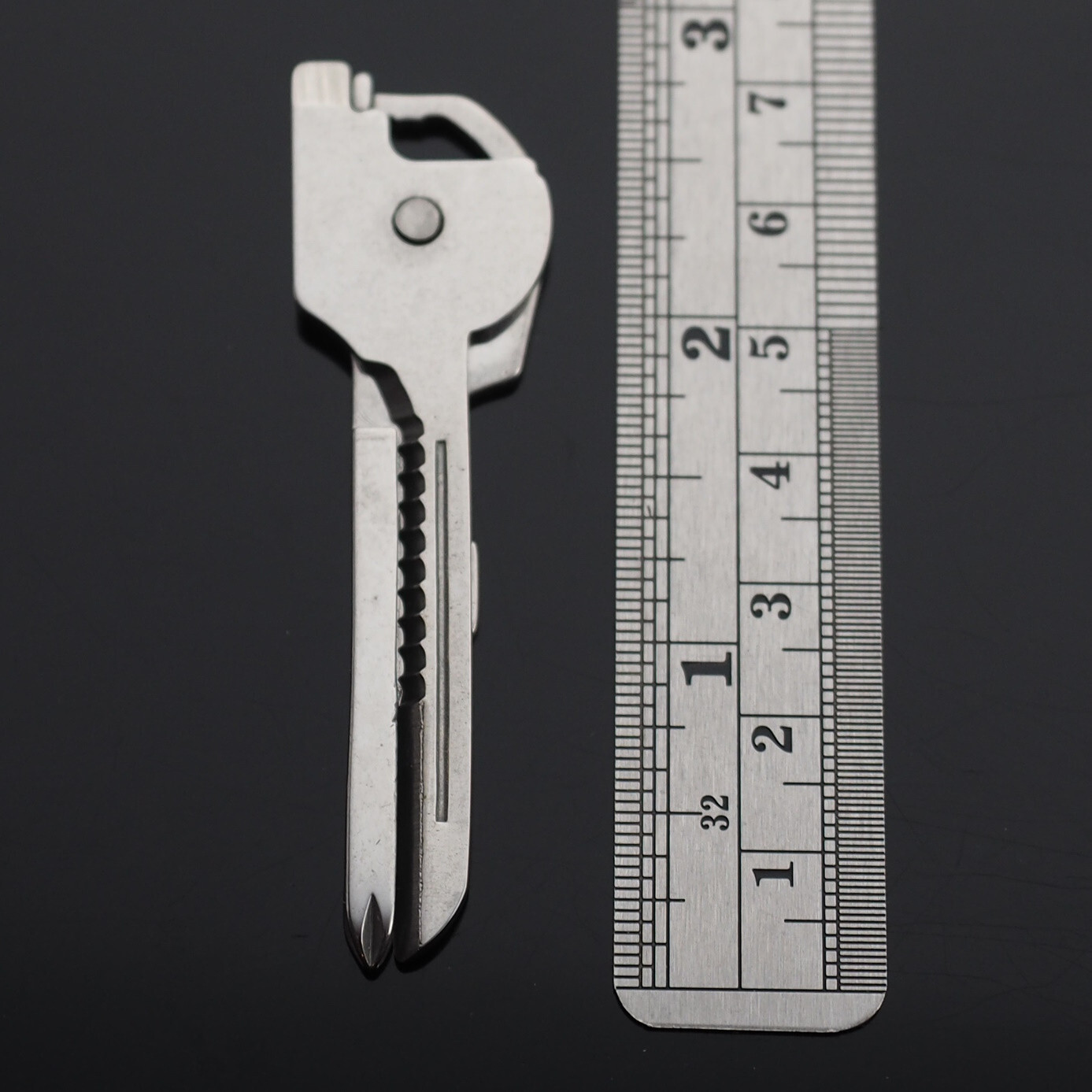 6in1 Keychain Multi Tool Cutter Screwdriver Knife Bottle Opener Glasses EDC