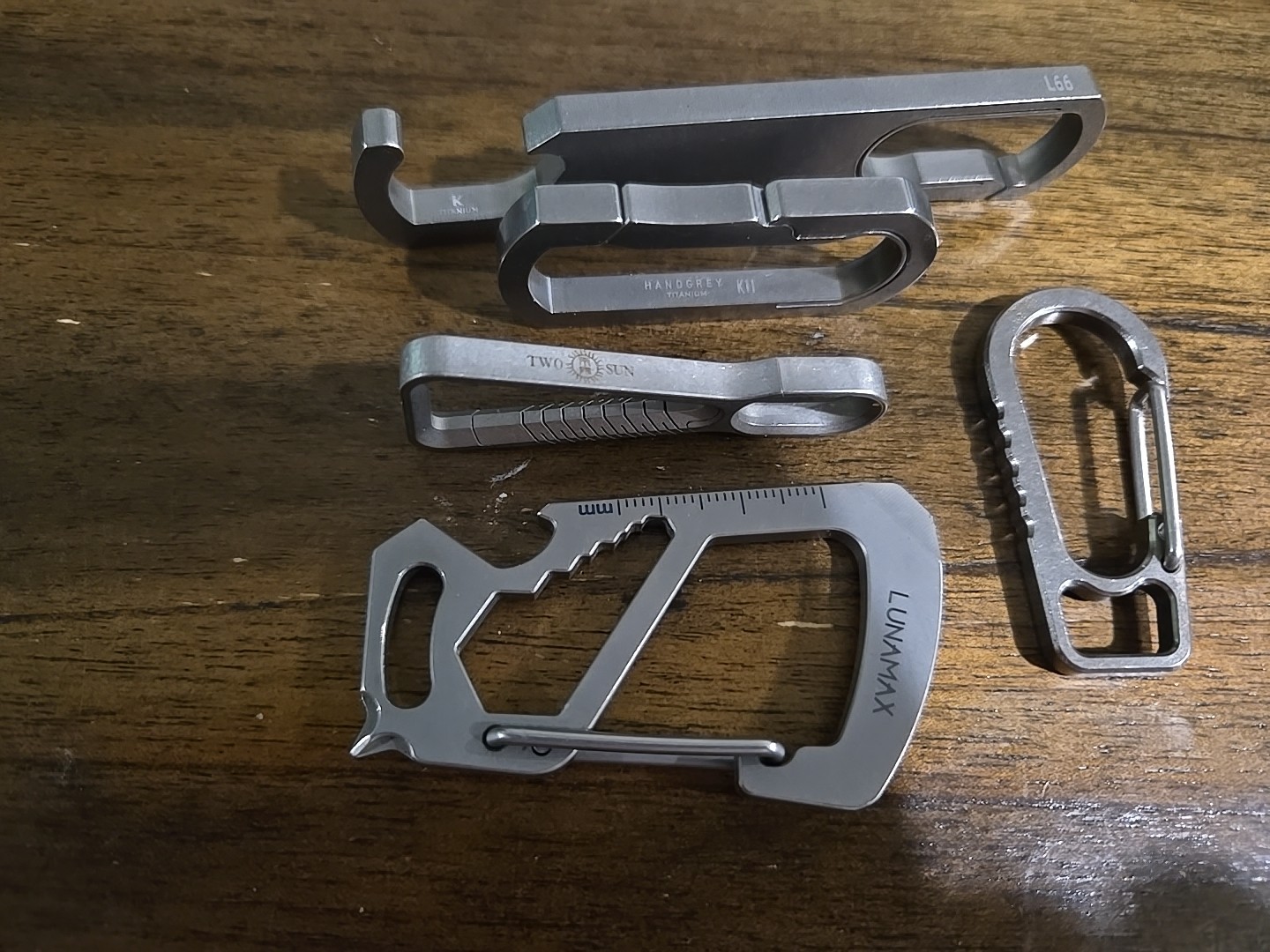 Titanium Carabiner Set Of 5 , In Mint Conditions , Some Multitool