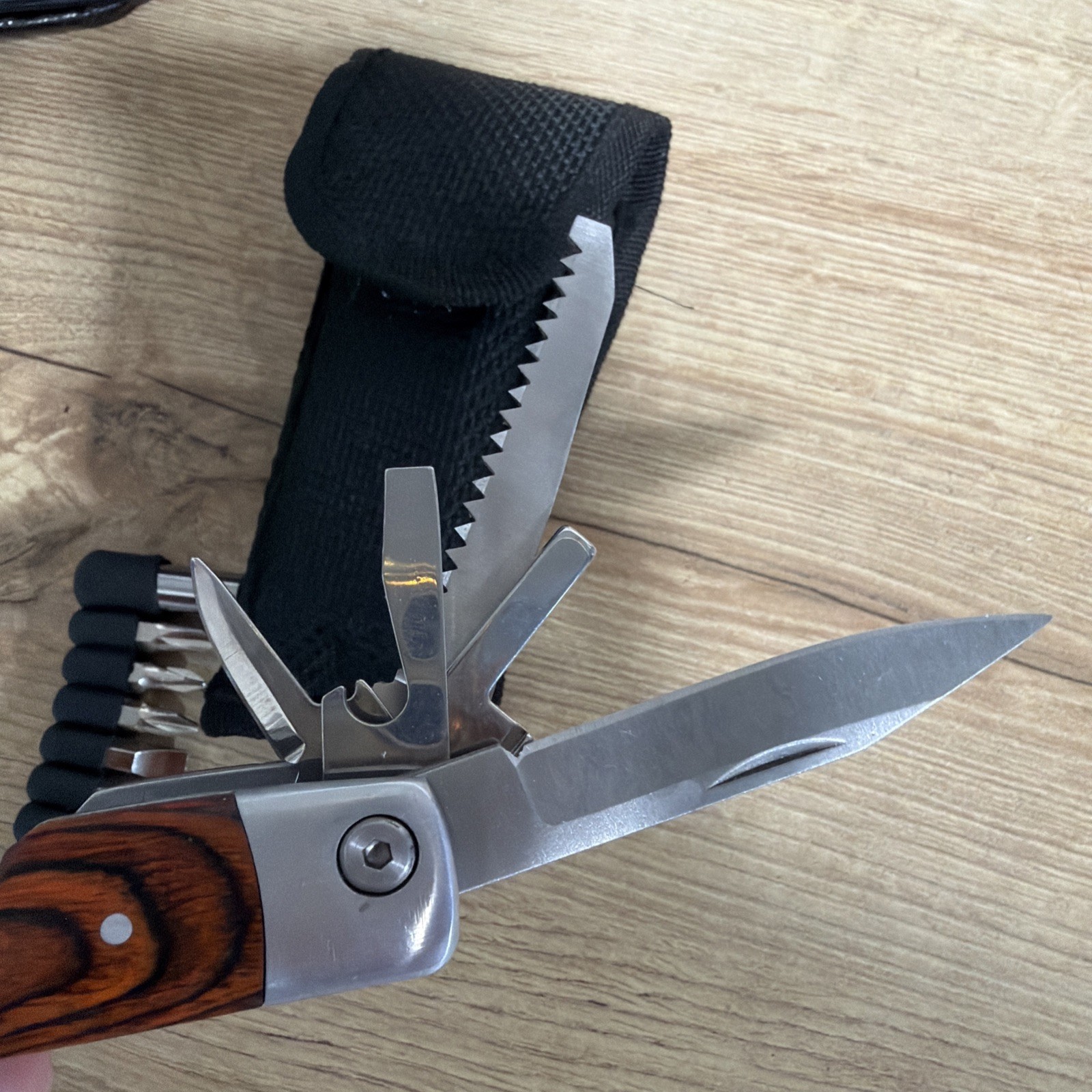 UnBranded 12 In 1 Multi Tool With Sheath And 10 Bits Stainless Steel