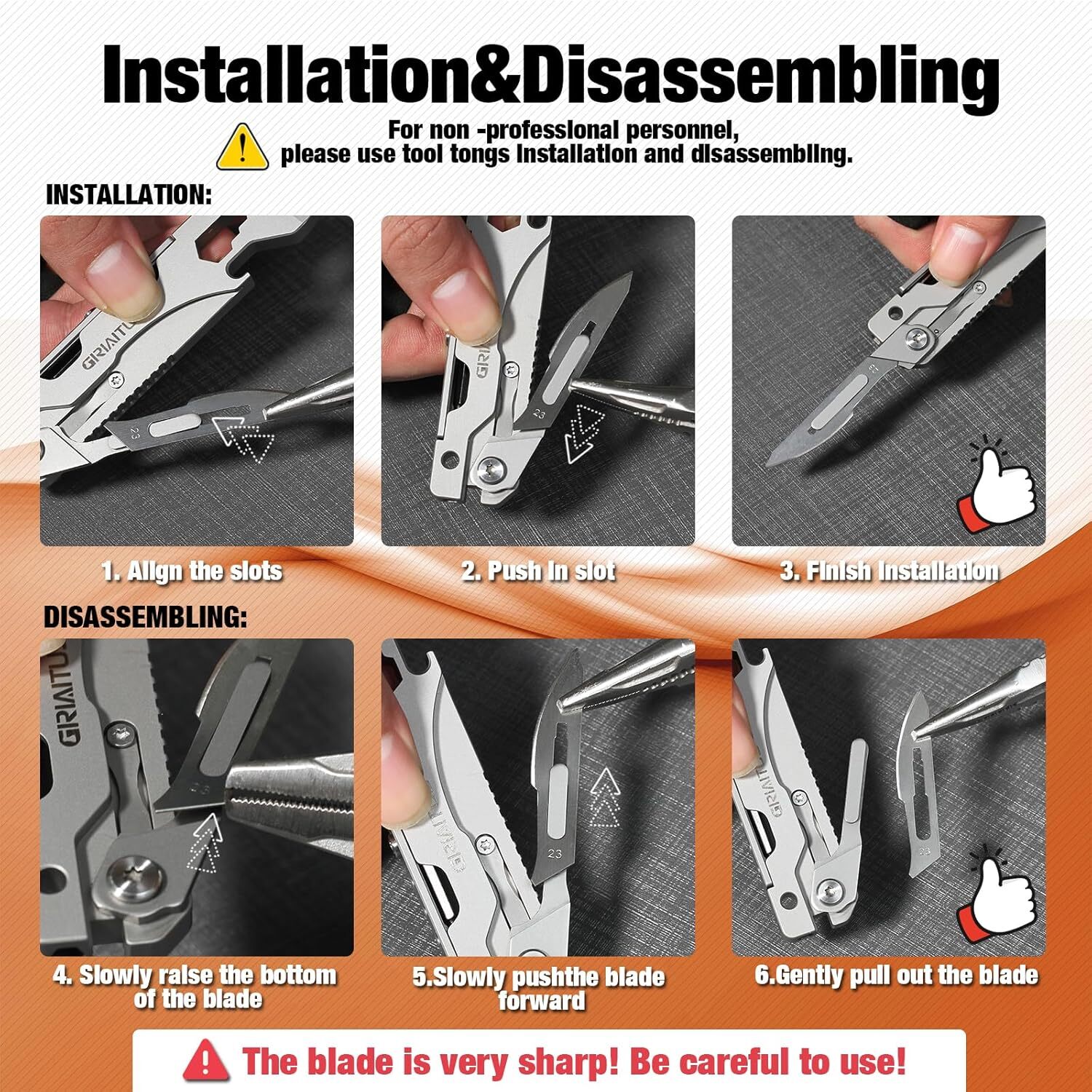 9 in 1Multitool Pry Tool with Small Pocket Knife EDC Pry Bar Opener Nail Puller